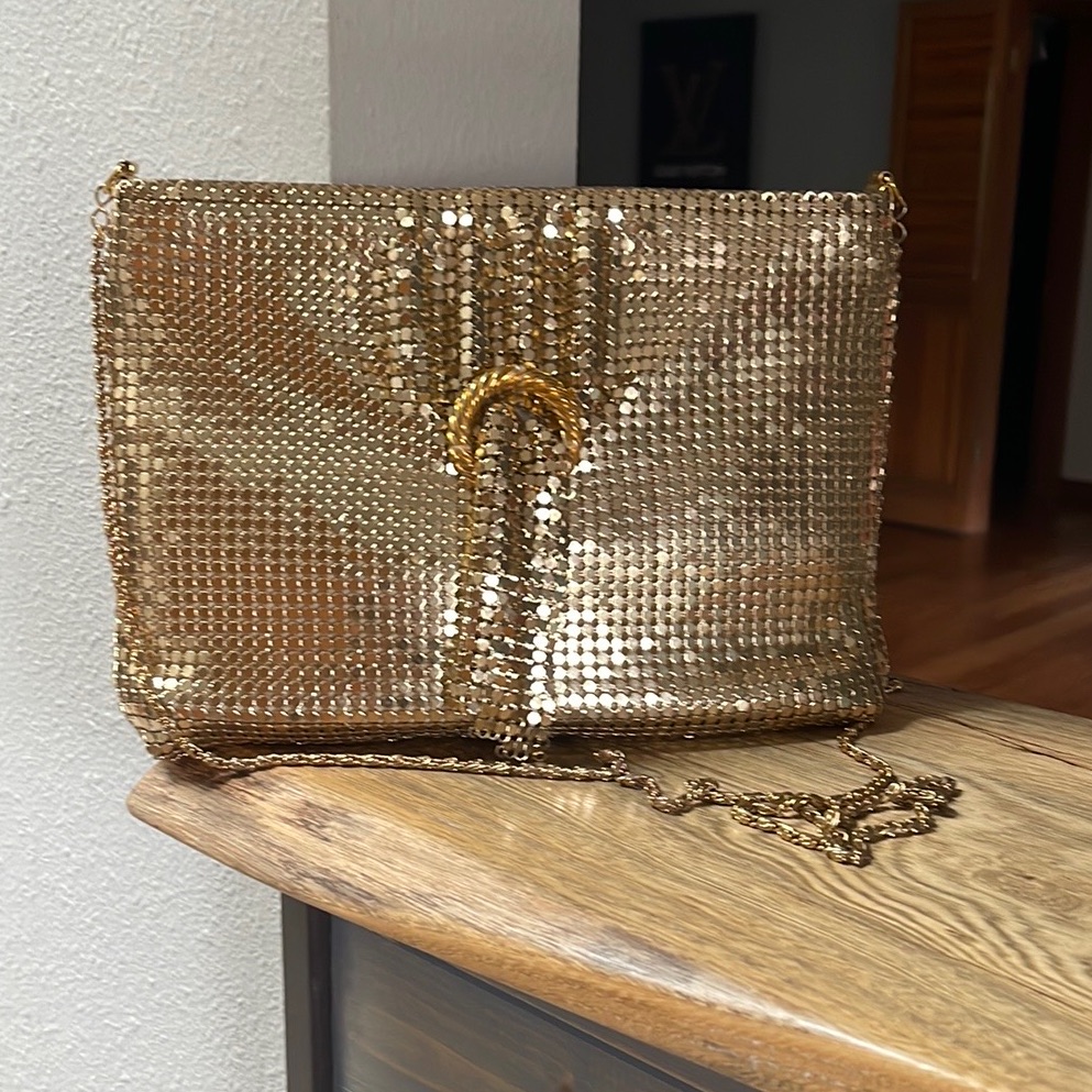 Rare Vintage Rare Gold Mesh Crossbody Bag